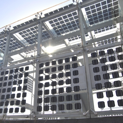 Modul PV Kaca Ganda Monokristalin Panel Surya Bifacial Untuk Bangunan Komersial