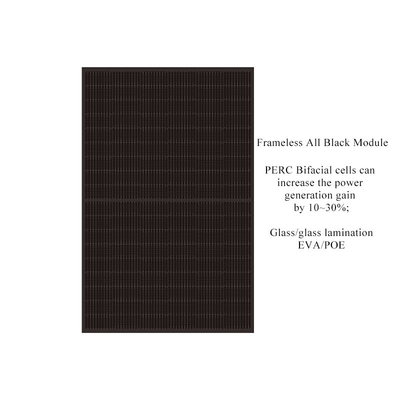 Mono Black BIPV Panel Surya Modul Bifacial Setengah Sel